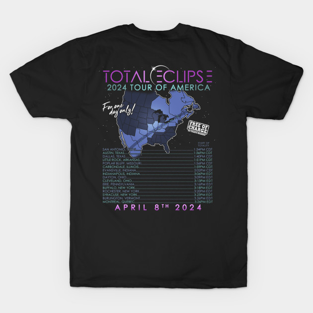 Total Solar Eclipse April 8th 2024 Tour of America - On Back by NerdShizzle